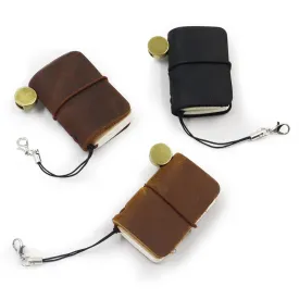 3 Colors Mini Size with Leather Cover and Strap, Refillable Personalized Tiny Travel Journal 1.9 x 1.3in(4.8 x 3.2cm), Blank Pocket Diary (Black, Coffee, Brown) Unknown Binding