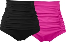 COCOPEAR Women's Ruched High Waisted Bikini Bottom Retro Vintage Swim Short Tankinis