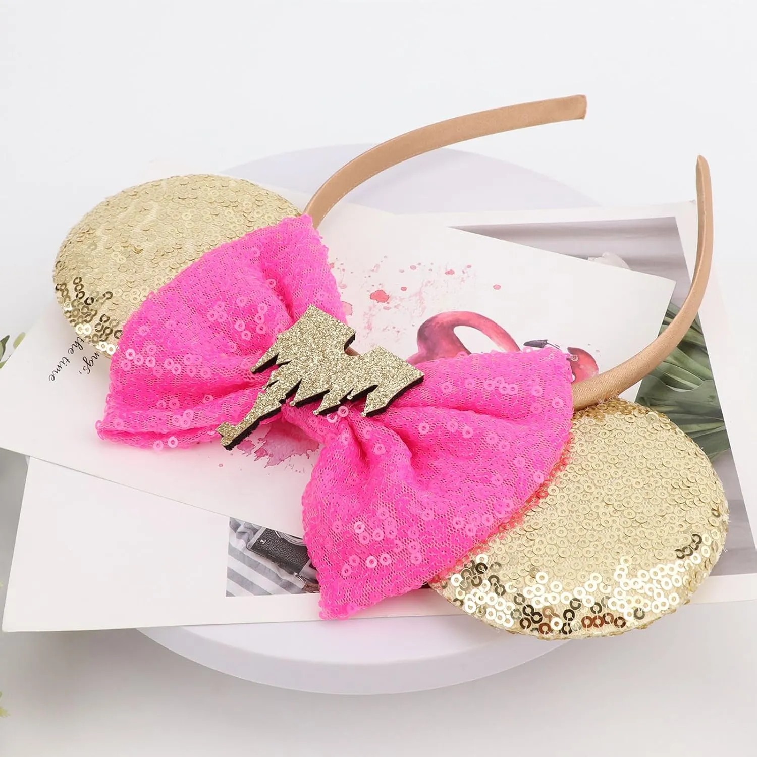 DRESHOW Mouse Ears Bow Headbands Glitter Party Decoration Cosplay Costume for Girls & Women