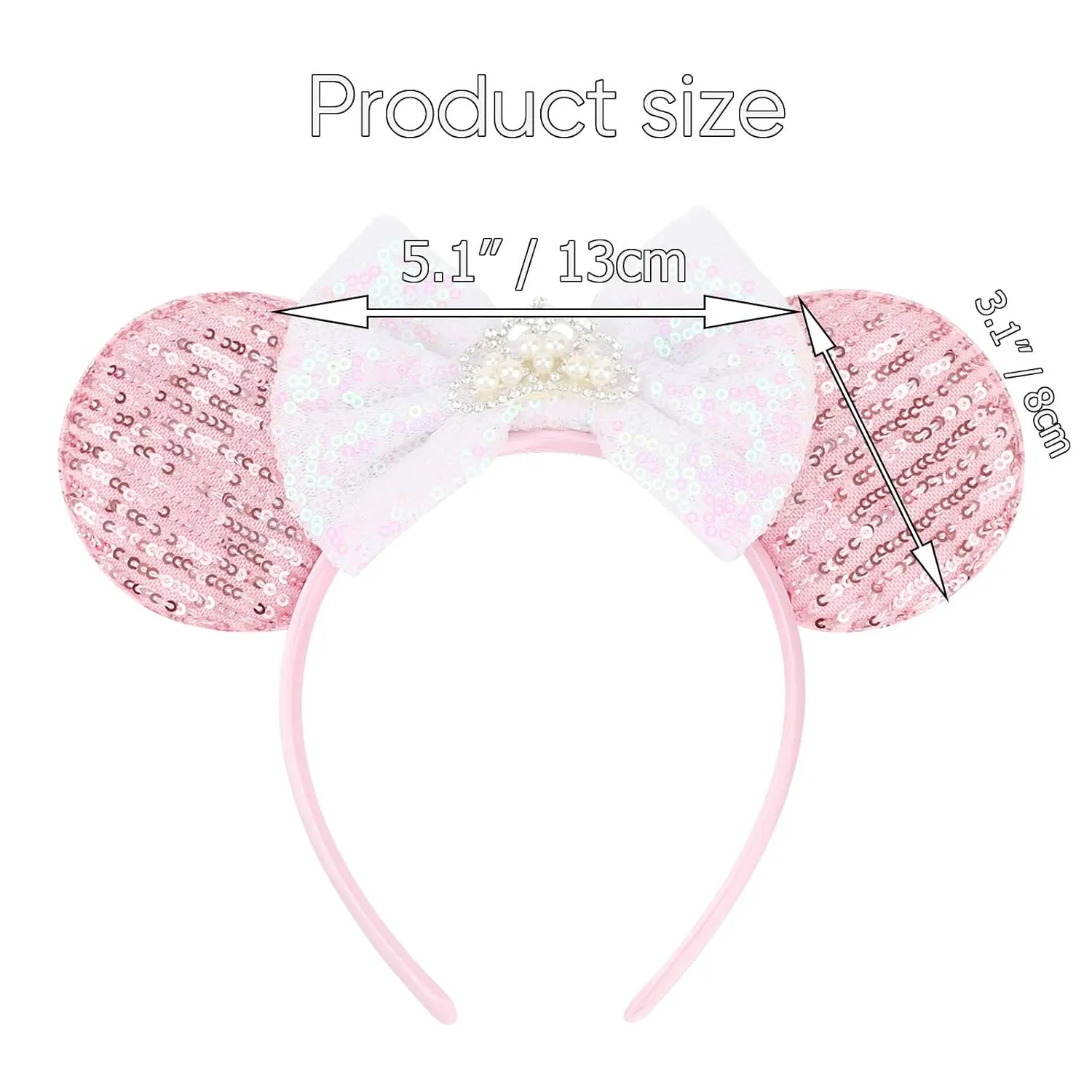 DRESHOW Mouse Ears Bow Headbands Glitter Party Decoration Cosplay Costume for Girls & Women