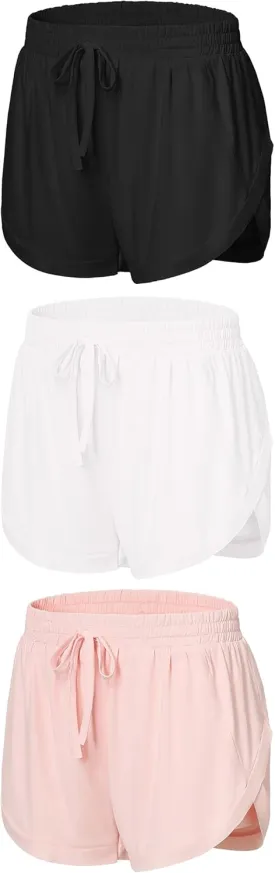 EXARUS Girls Shorts Running Athletic 2 in 1 Workout Dolphin with Pockets Sports Cheer Track for Kids 6-14Y