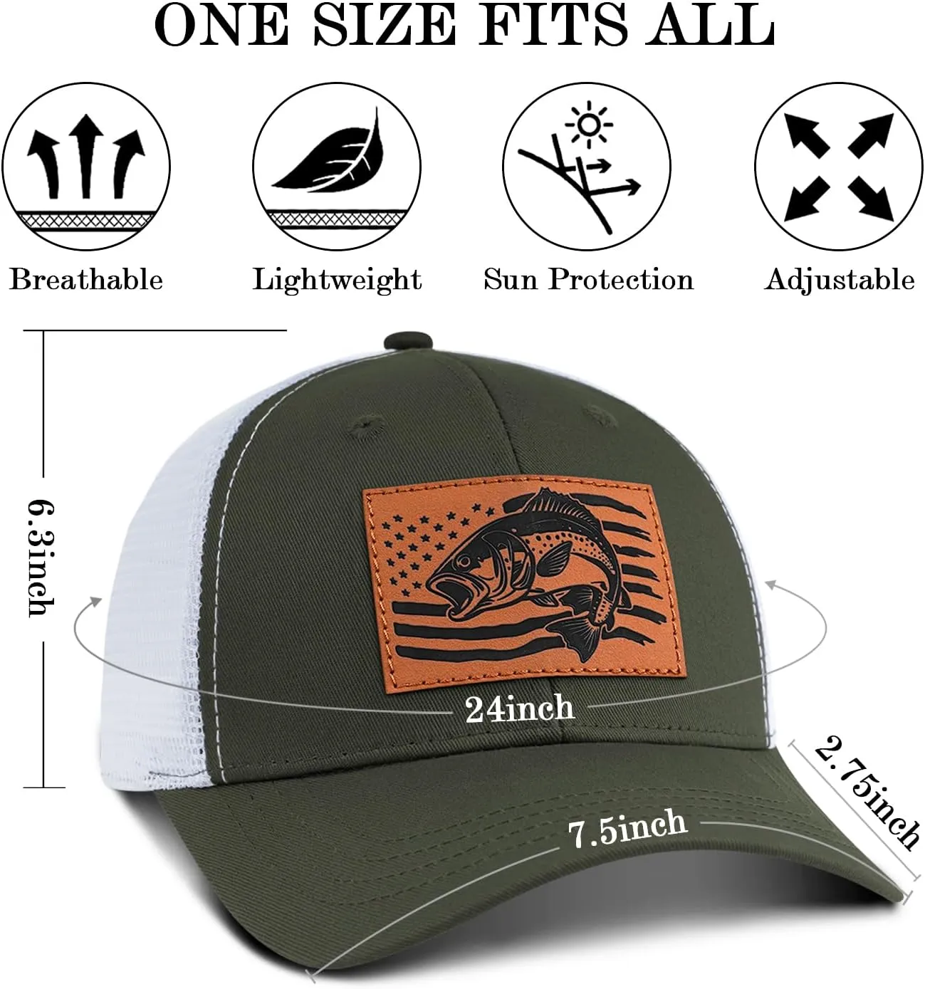 Fishing Hat for Men, Fishing Hat Gifts for Fisherman, Fathers Day Hat Gift for Men, Birthday Gift for Dad