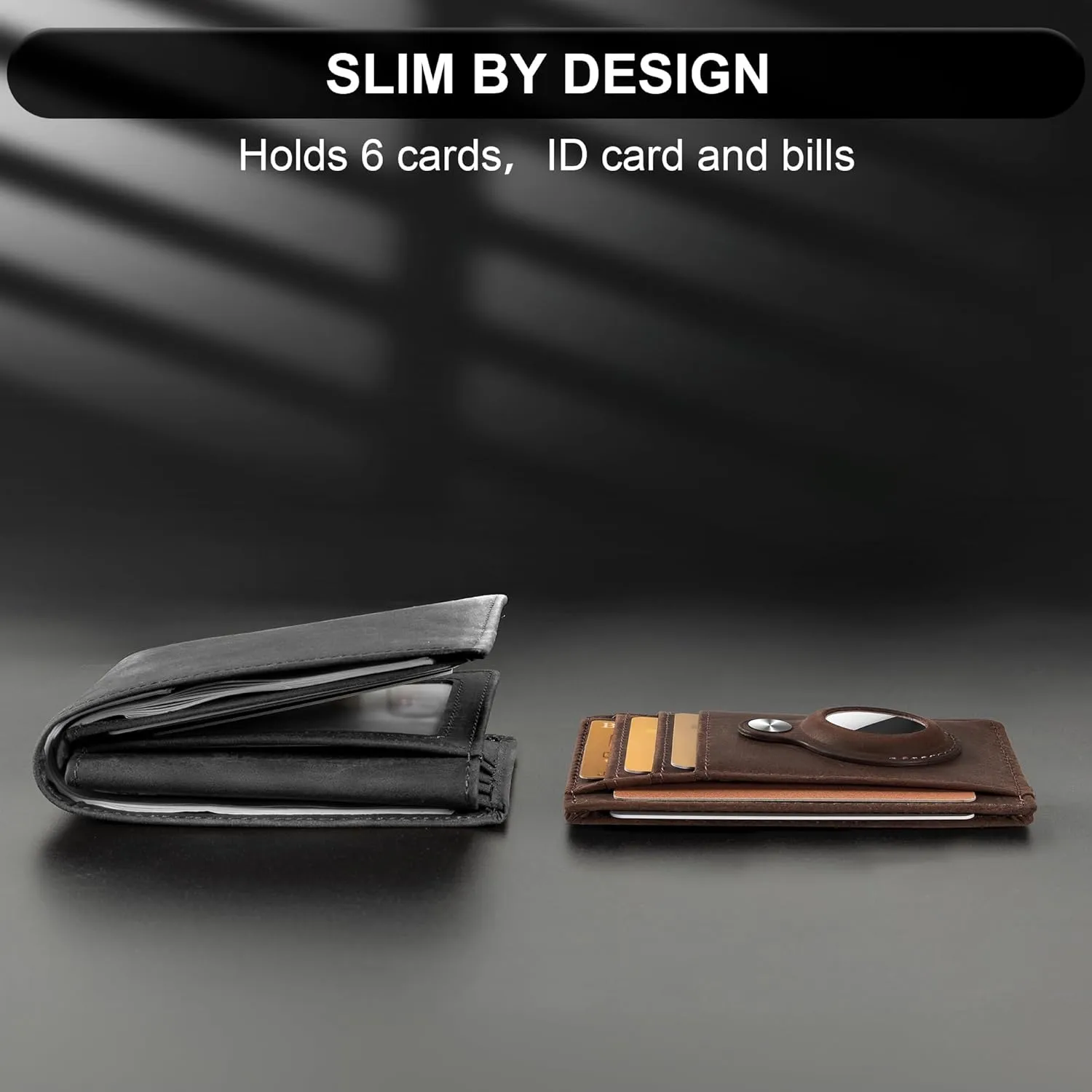 Hawanik Slim Minimalist Front Pocket Air Tag Wallet, RFID Blocking Card Holder Wallet with Airtag Holder
