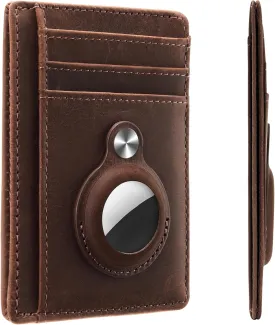 Hawanik Slim Minimalist Front Pocket Air Tag Wallet, RFID Blocking Card Holder Wallet with Airtag Holder