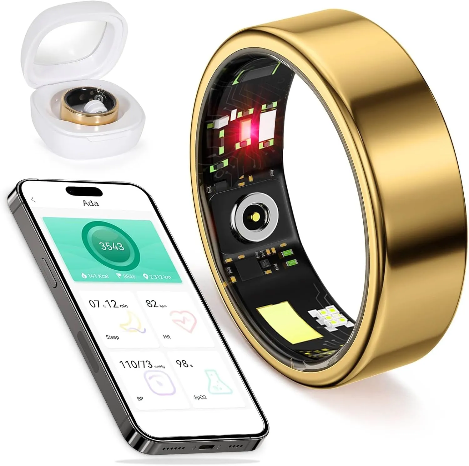 Health Tracker Fitness Sleep Monitor for Women (Gold10#)