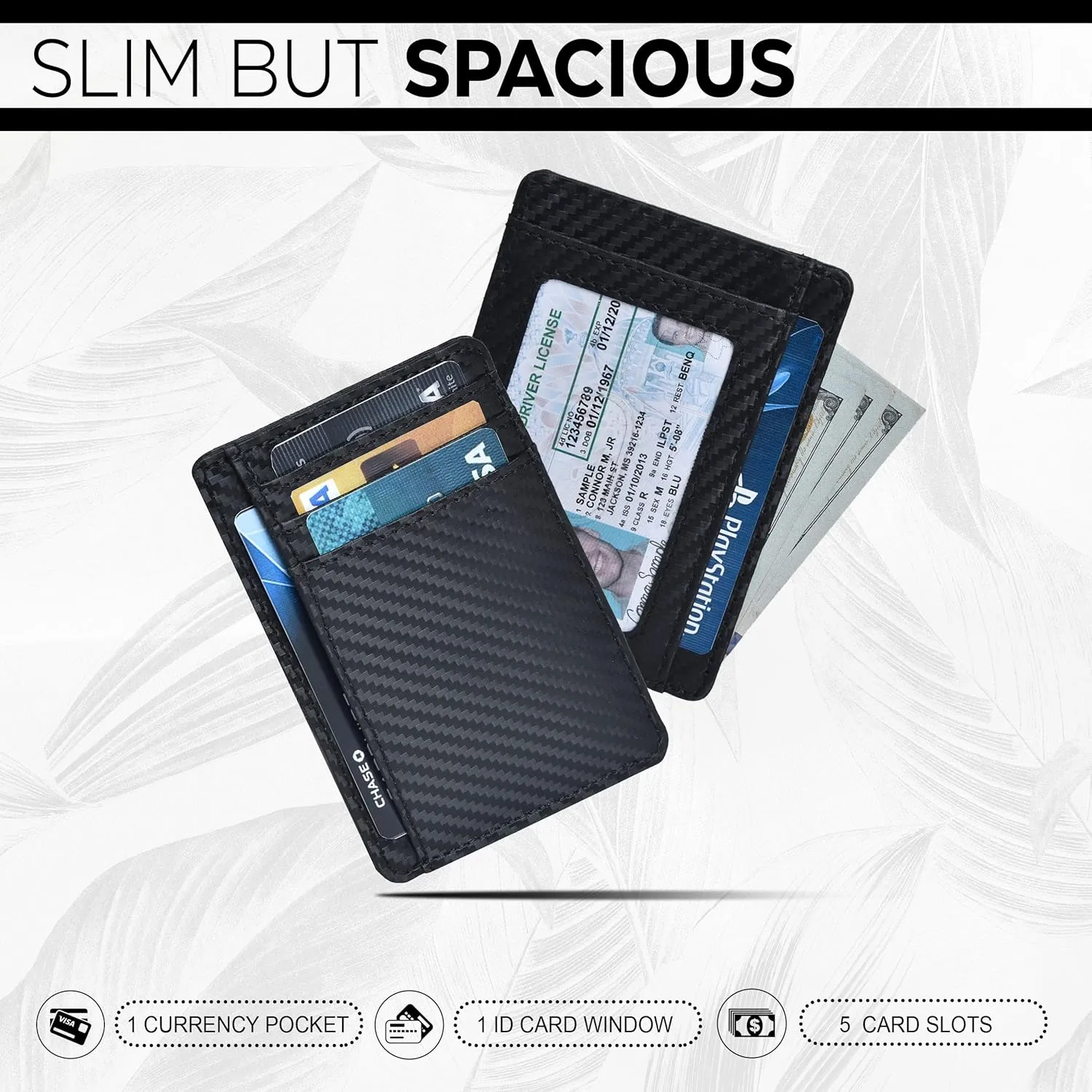 Leather Minimalist Wallet for Men & Women RFID Front Pocket Leather Card Holder Wallets
