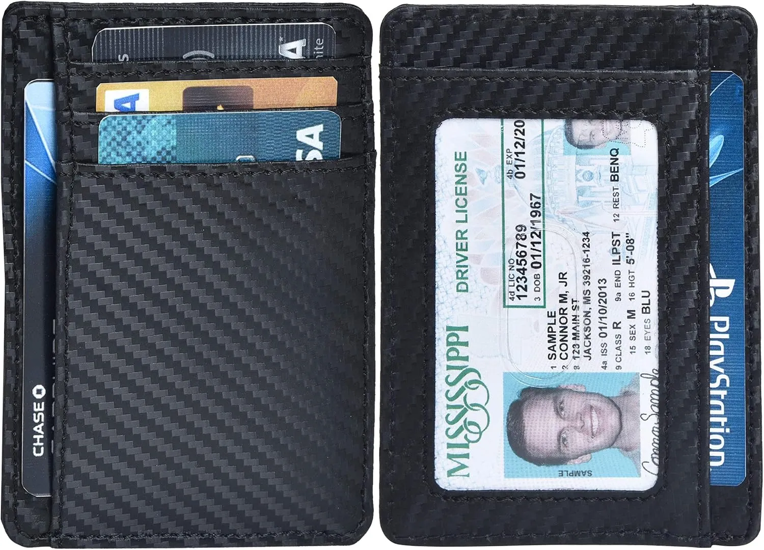 Leather Minimalist Wallet for Men & Women RFID Front Pocket Leather Card Holder Wallets