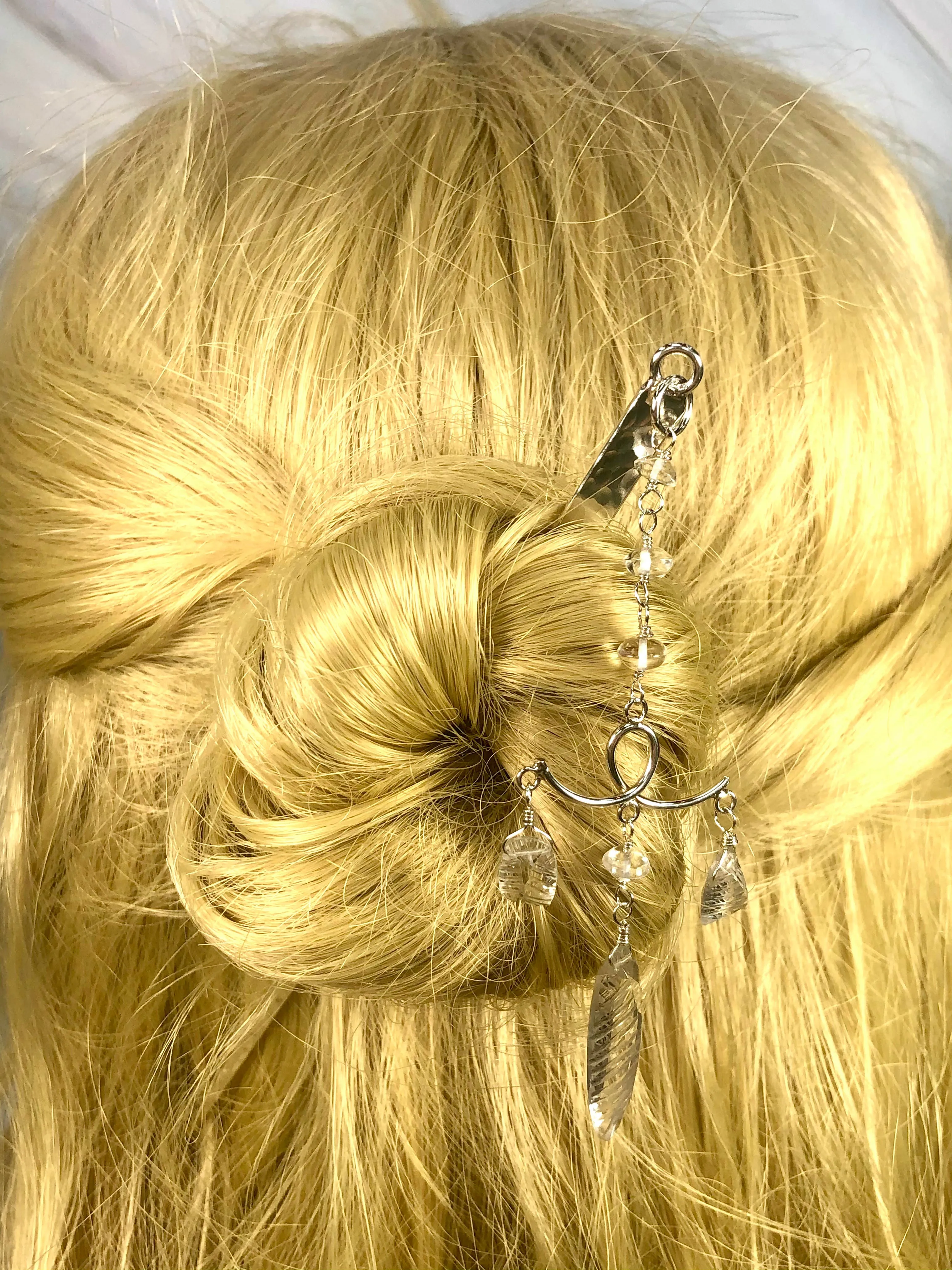 Luxury Sterling Silver Hair Stick Kanzashi Unique Hair Stick for Long Hair