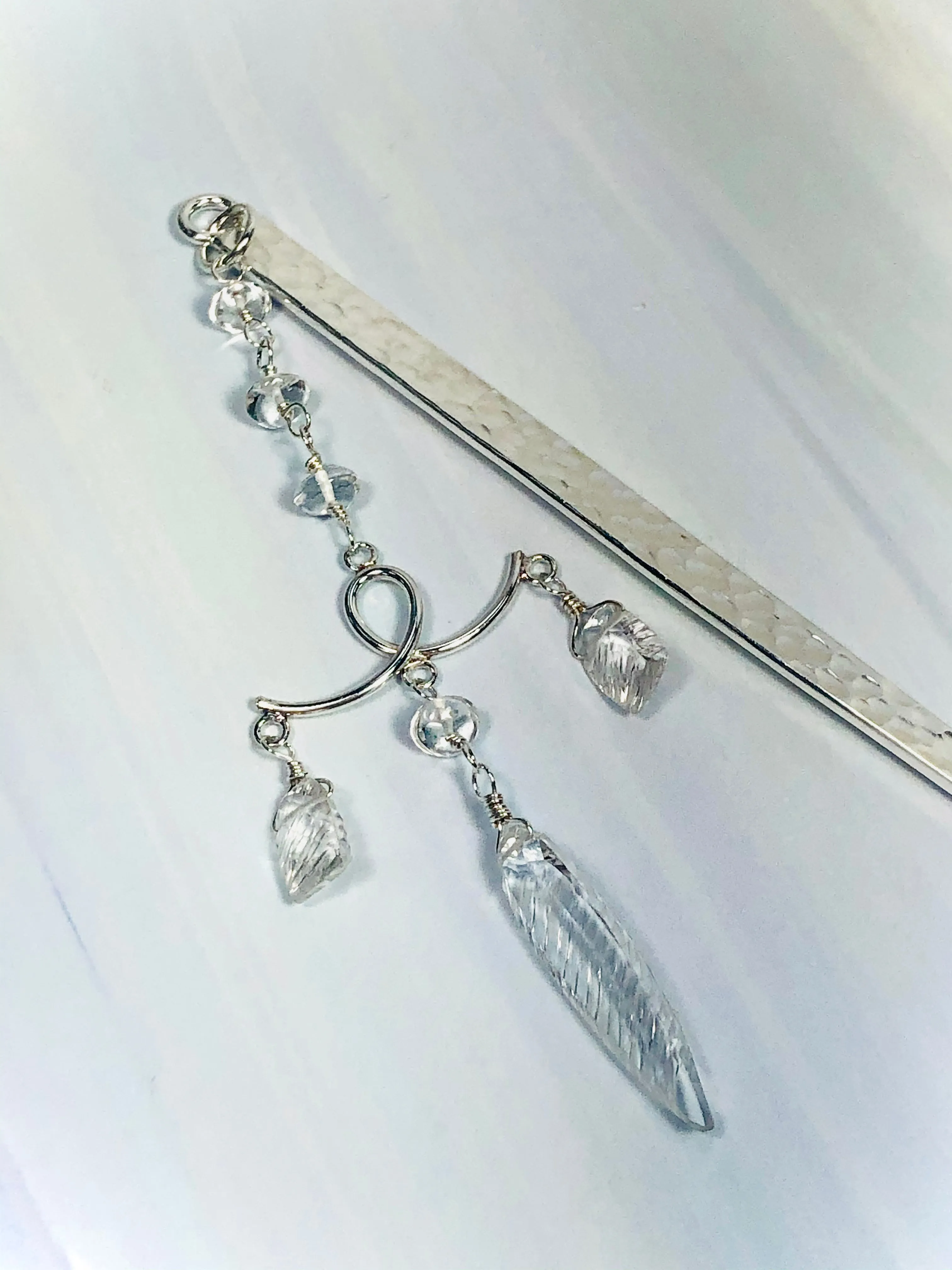 Luxury Sterling Silver Hair Stick Kanzashi Unique Hair Stick for Long Hair