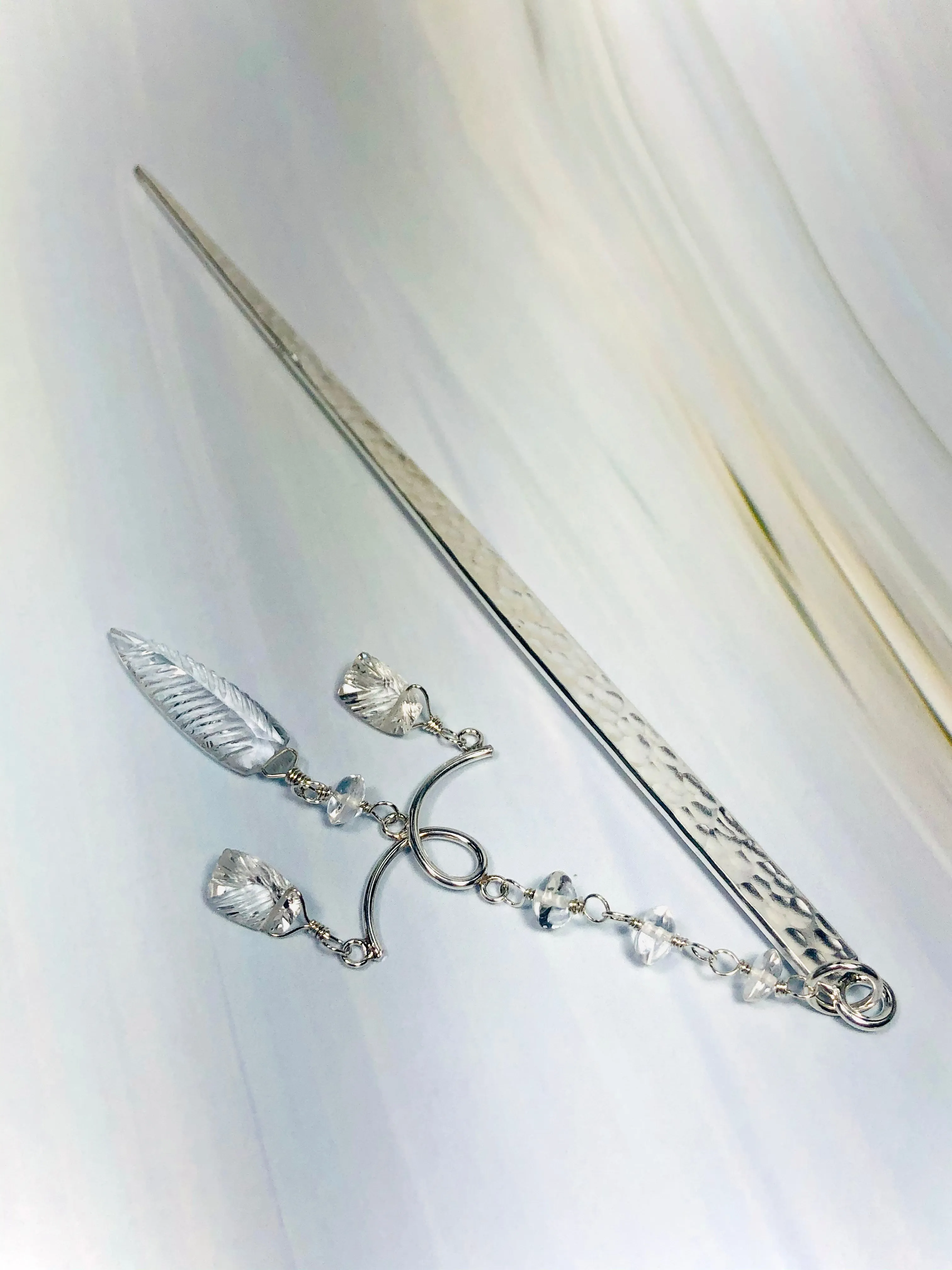 Luxury Sterling Silver Hair Stick Kanzashi Unique Hair Stick for Long Hair