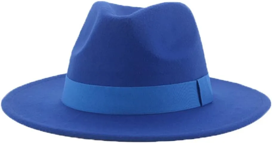 SaoBiiu Women's Hat Men Fedora Hats Wide Brim Belt Ribbon Band Formal Dress Wedding Fedora Hats