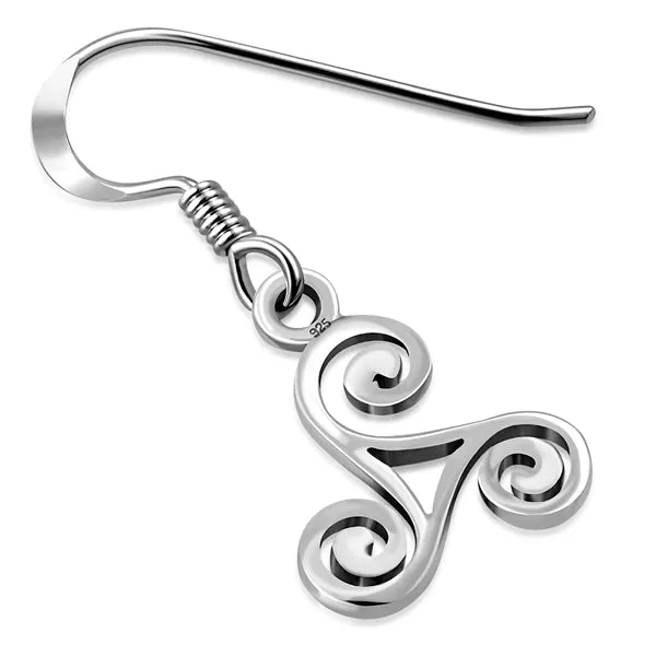 Small Triskele Earrings - Sterling Silver