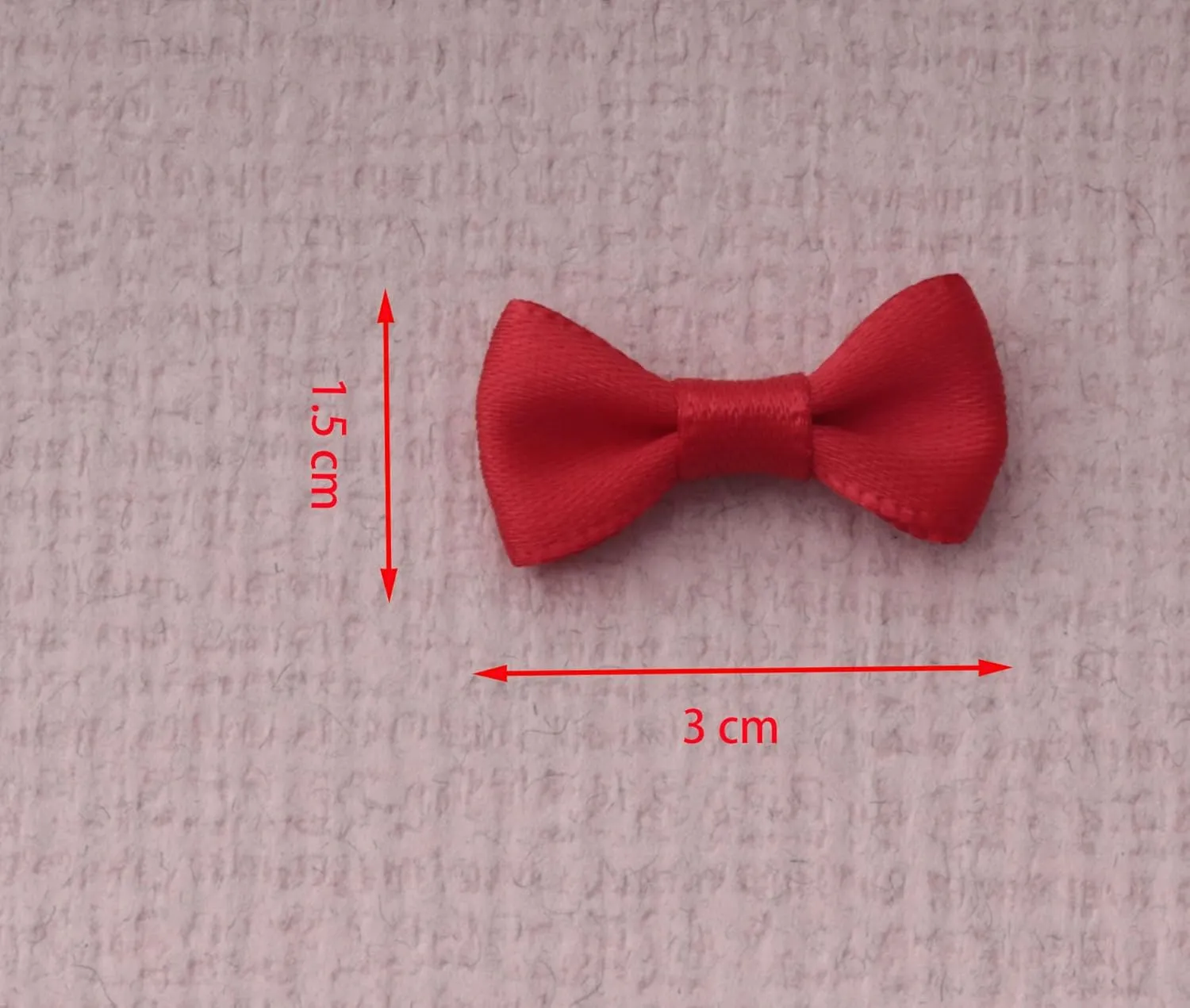 Sowaka 50 Pcs Mini Bow Ribbon Satin Soft Black Appliques Boutique Bow Ties for DIY Crafting Sewing Project Making Scrapbooking Embellishment DIY Decoration Wedding Parties Gift Dcor (Red)