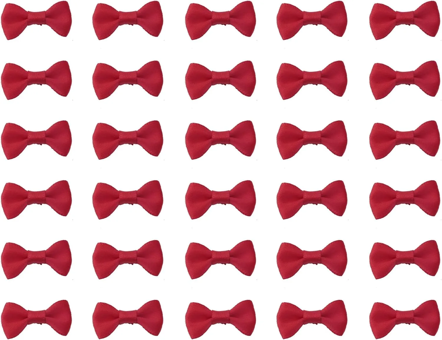 Sowaka 50 Pcs Mini Bow Ribbon Satin Soft Black Appliques Boutique Bow Ties for DIY Crafting Sewing Project Making Scrapbooking Embellishment DIY Decoration Wedding Parties Gift Dcor (Red)