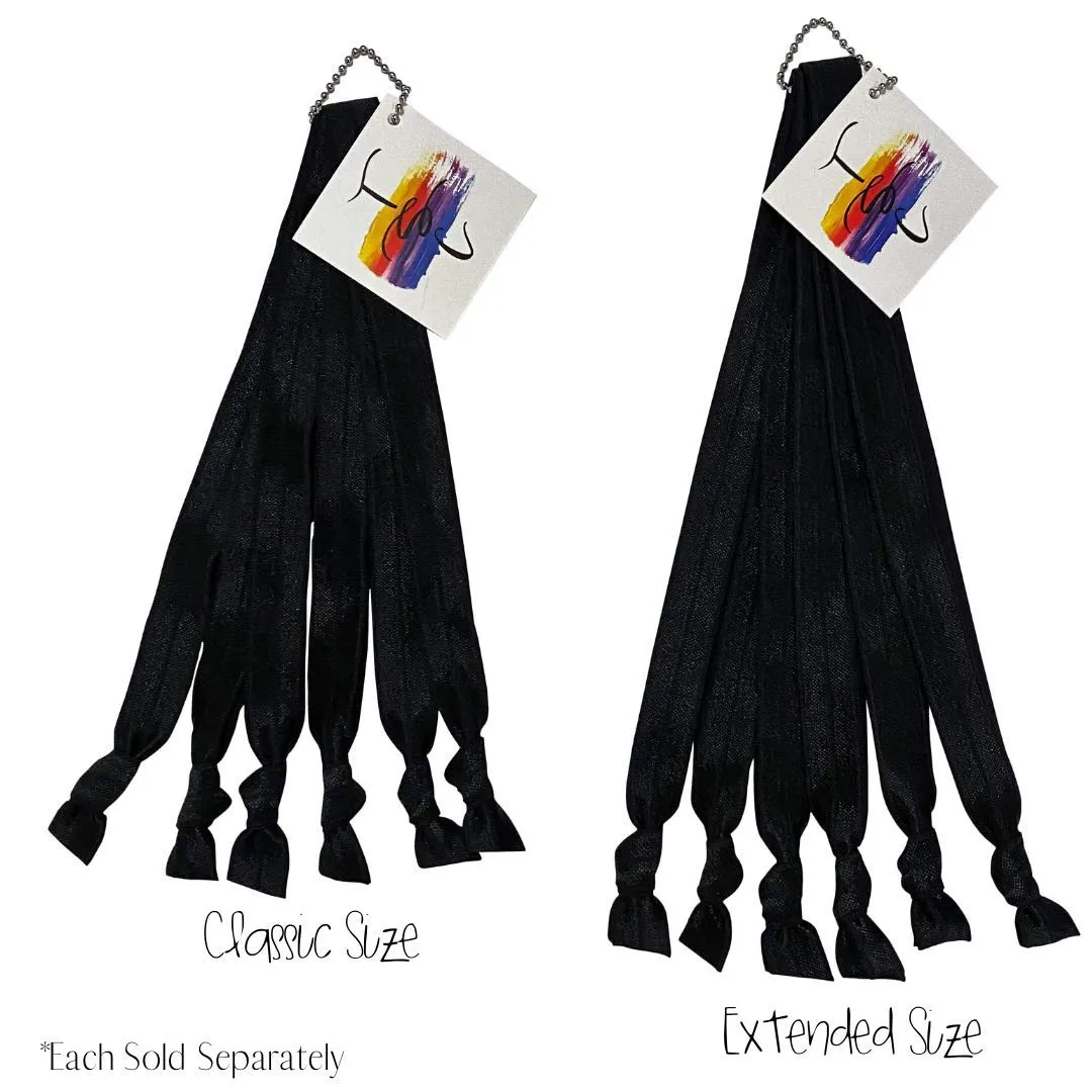 This Season's Colors Solid No Crease Elastic Headband Hair Ties 5/8" Wide, Soft Stretch, Adjustable size: Sports, Casual, Yoga (Classic Size, Black)