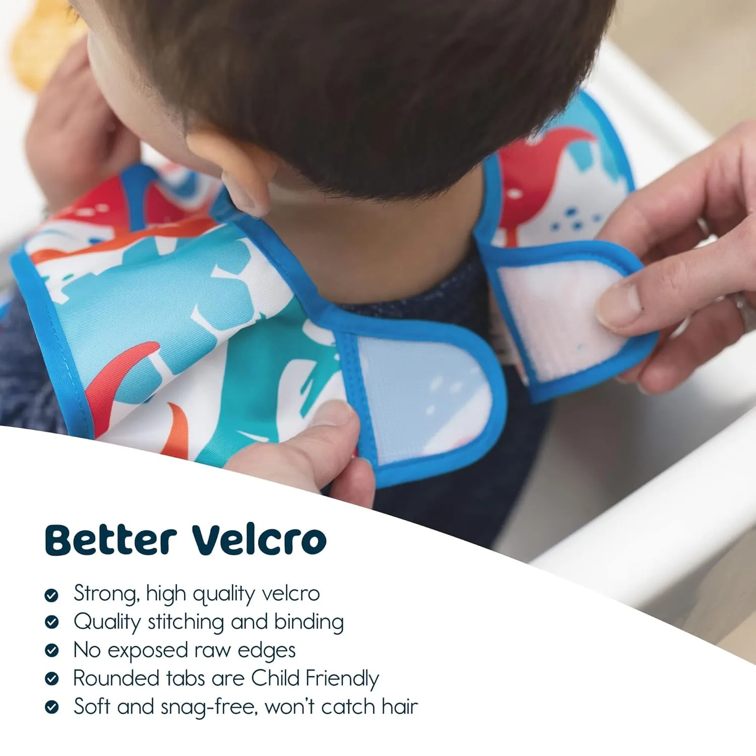Tiny Twinkle Mess Proof Baby Bib - Waterproof & Lightweight Baby-Led Weaning Apron | 100% Recycled Polyester, Easy Clean & Machine Washable (Green Checkers, Small 6-24 Months)